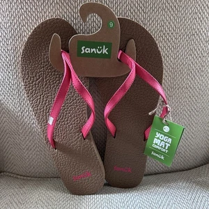 Neu Sanuk Yoga Spree 4 Damen-Flip-Flip vegan koralle Größe 9 1015914 - Bild 1 von 8