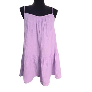 Caslon 100% Cotton Gauze Tank Top Medium Lilac Thin Adjustable Strap Relaxed NEW - Picture 1 of 9