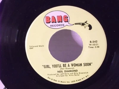 Neil Diamond,Bang 542,"Girl,You'll Be A Woman Soon",US,7"45,1967 pop rock, Mint - Image 1 of 2