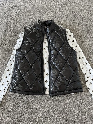 Girls Faded Glory Shirt And Vest, Girls Xl, Black Vest, White Long Sleeve Shirt - Image 1 of 3