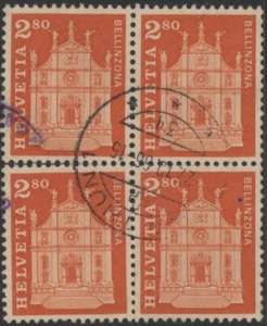 Switzerland 1960 Bellinzona 2f80, block of 4, used - Picture 1 of 1