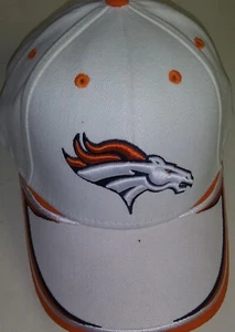 Vintage Denver Broncos White w/Orange Canvas Cotton VelcroHat NFL OSFA NEW - Picture 1 of 8
