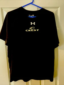 Crest Logo Pontoon Boat Under Armour Heat Gear Short Sleeve Mens T-shirt Large - Picture 1 of 6