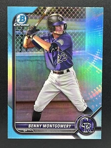 2022 Bowman Draft Chrome Sky Blue Parallel #BDC-155 Benny Montgomery Rockies - Bild 1 von 2