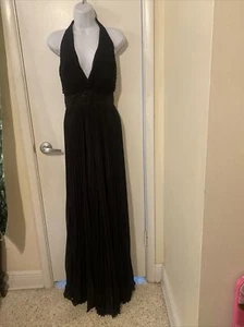 Carmen Marc Valvo Infusion V-Neck Sequin Gown Jump Suit SZ10 Black NWT ($980.00) - Picture 1 of 12