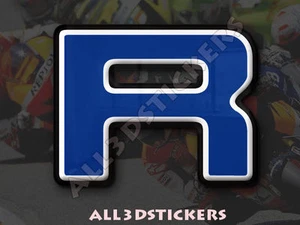 3D Stickers Resin Domed LETTER R - Color Blue - 25 mm(1 inch) Adhesive Decal - Picture 1 of 1