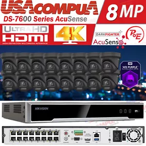 Hikvision 4K 16CH Security CCTV System Kit 8MP Built in Audio ColorVu Camera Lot - Picture 1 of 21