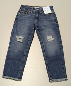 Cat and Jack Girls High Rise Ankle Straight Jeans - Ripped (Choose Size) - Picture 1 of 2