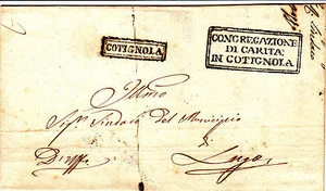 REGNO-1862-COTIGNOLA in cartella-Lettera viaggiata x Lugo 28.3.1862 - Bild 1 von 1