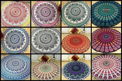 Tapestry Round Mandala Beach Throw Hippie Yoga Mat Ombre Roundie Bohemian Indian - Image 1 of 3
