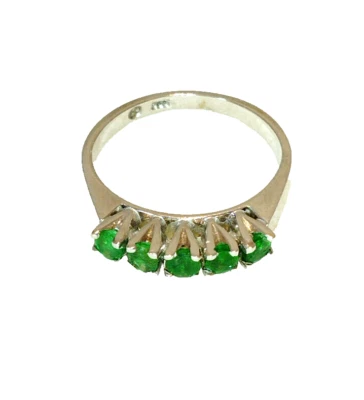 Weißgold Beisteckring 14K= 585 Gold 3,55 g  Smaragde 0,43ct Gr. 53 Damenring - Bild 1 von 4