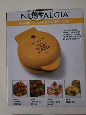 Nuevo Nostalgia My Mini Lava Donut Muffin Bundt Cake Maker 5" Antiadherente Cocina Foto 1 de 2