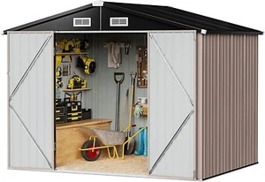 Garden Shed - 6x4 FT Galvanized Steel, Outdoor Waterproof with Lockable Doors - Picture 1 of 5