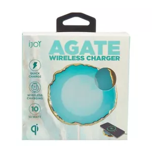 NEW TEAL BLUE AGATE WIRELESS IJOY GEODE WIRELESS PHONE CHARGER 10 WATTS - Picture 1 of 1
