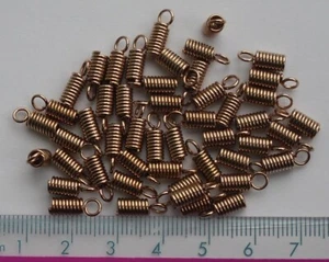 50 dark gold plated coil ends for thong or cord, findings for jewellery making - Picture 1 of 1