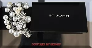 St John Knits Pearl & Flash Opal Charm Bracelet NWT MSRP $240 - Picture 1 of 2