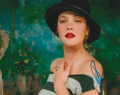 DREW BARRYMORE Original Autogramm signiertes 20x25 Großfoto Top Portrait - Bild 1 von 2