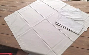 1 Mitteldecke und 6 Stück Platzdeckchen Beige Baumwolle - Bild 1 von 2