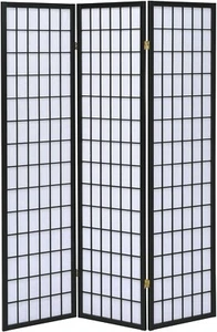 Coaster Home Furnishings Carrie 3-Panel Folding Screen, Black and White - Picture 1 of 5