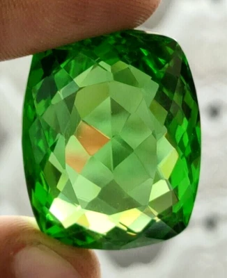 AAA+ Large Green Peridot 86.90 Ct. Cushion Cut Loose Gemstone Gift for Women/Her - Image 1 of 4