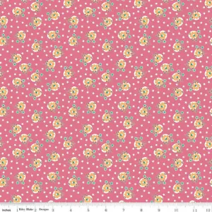HOME TOWN LEWIS IN TEA ROSE LORI HOLT RILEY BLAKE 1930s REPRO CALICO FABRIC HY - Picture 1 of 1