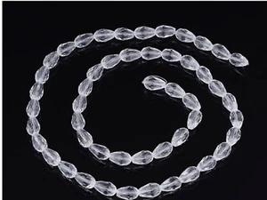 facettierte Tropfen 8mm Glasperlen Perlen Glas klar Kristall Glasschliffperlen - Bild 1 von 1