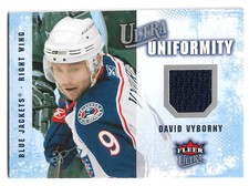 David Vyborny 2008-09 Fleer Ultra Uniformity Game Used Patch Blue Jackets