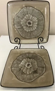 2- America Atelier At Home Laurette Ivory Stoneware Dinner Plates/ Platters - Picture 1 of 4