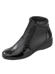 SCHUHE  STIEFEL STIEFELETTE  LEDER Reißverschluss 2 mal  Gr. 39 ( 5,5 )  - Bild 1 von 1