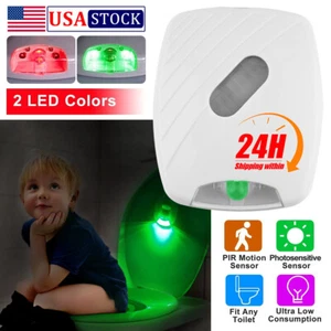 2-Pack 2 Colors Toilet Light Inside Bowl Human Motion Sensor Night Light - Picture 1 of 13