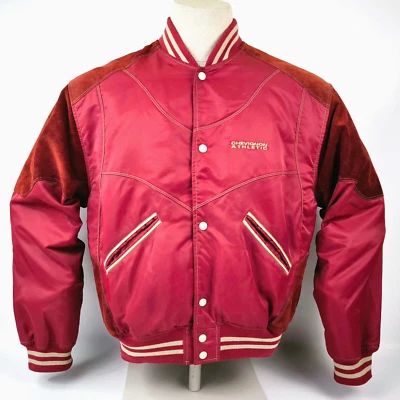 Chevignon Jacke Athletic rot Gr. XL mit Wildledereinsätzen 90er - Bild 1 von 4