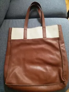 Raoul Brown And Ivory Leather Shoulder Shopper's Bag - Picture 1 of 9