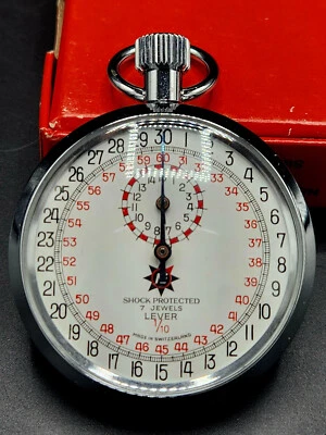 Vintage Swiss Made NE Northeast Instrument Co. Механический секундомер 7 камней новый - Изображение 1 из 3