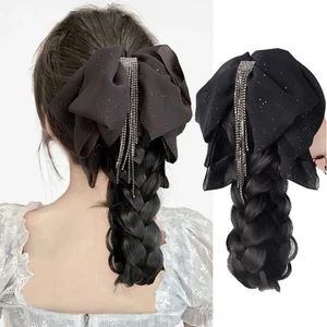 Low Ponytail Synthetic Wig Ponytail Temperament Wig Twist Braids Party - Picture 1 of 12