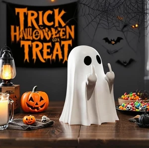 Halloween Spooky Figurine - Horror Resin Middle Finger Statue. - Picture 1 of 8