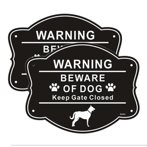 2 Pack Beware of Dog Signs for Fence10 x 8 Inch Rust Free Aluminum Metal Yard S - Picture 1 of 7