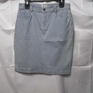 Per Se Stripped Denim Skirt Size 8 - Picture 1 of 6