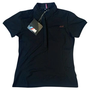 Polo donna donna MEDIA nera nuova con etichetta rara BMW serie M colletto a fascia - Foto 1 di 4