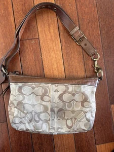Coach Schultertasche Signature Canvas Leder Braun Y2K - Bild 1 von 10