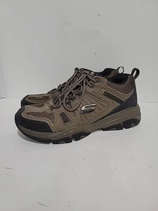 SKECHERS RELAXED FIT GEL-INFUSEND BROWN LEATHER HIKING WALKING COMFORT MENS 10.5 - Picture 1 of 6