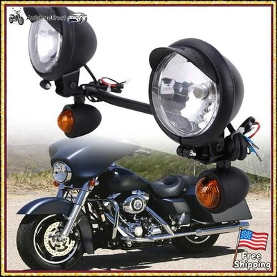 Driving Passing Turn Signals Spot Light Bar For Harley Road King Honda Shadow US - Image 1 of 4
