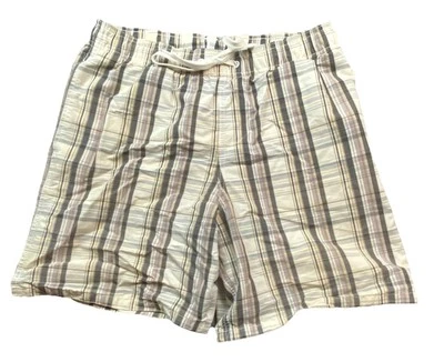 Bañador Merona para hombre Y2K a cuadros frente plano con cordón preppy talla M Foto 1 de 4