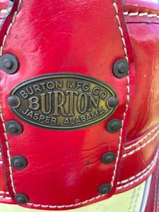 Bolsa de carro de golf Burton de colección divisor de 6 vías EE. UU. imitación cuero rojo blanco azul vintage - Imagen 1 de 17