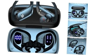 Wireless Earbuds Bluetooth Headphones 48hrs Play Back Sport Earphones Black - Picture 1 of 7