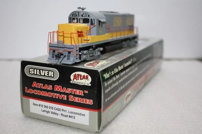 Atlas Silver Series HO Scale C420 Lehigh Valley #412 "Yellow Jacket" VGC - Image 1 of 4