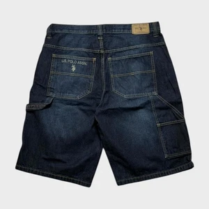 U.S. Polo Assn. Men's Navy Blue Denim Carpenter Shorts Super Baggy Fit Size 36 - Picture 1 of 5