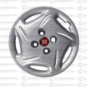 1 COPRICERCHIO COPPA RUOTA PER FIAT SEICENTO (600)  Brush LOGO ROSSO D13" - Foto 1 di 3