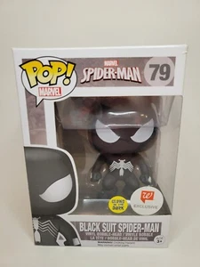 Funko Pop! Vinilo: Marvel - Traje Negro Spider-Man #79 GITD - Exclusivo de Walgreens - Imagen 1 de 7