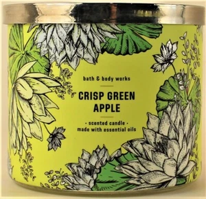 Bath & Body Works White Barn CRISP GREEN APPLE 3 Wick 14.5 Oz Scented Candle - Picture 1 of 1