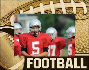 Football Laser Engraved Wood Picture Frame Landscape (4 x 6) - Picture 1 of 2